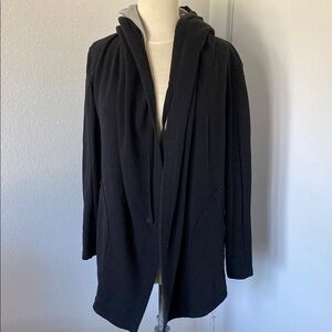 Forever 21 Black Hooded Cardigan